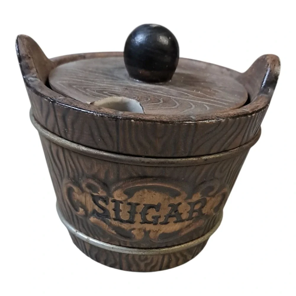 Rustic Kitchen Storage Decor‎ Set: Sugar, Jam and Cream